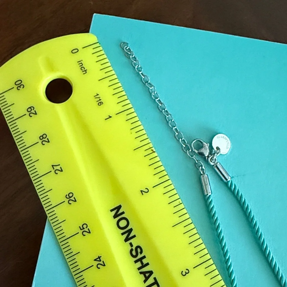 Tiffany & Co. Cupcake Charm Pendant Necklace on Tiffany Silk Cord 16-18”
